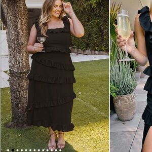 Elegant Black Ruffle Dress